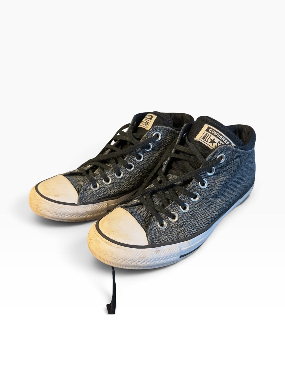 Converse Women's Denim-Style Black High-Top Sneakers size 8